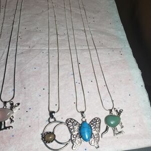 Silver and Blue Butterfly Pendant Necklace